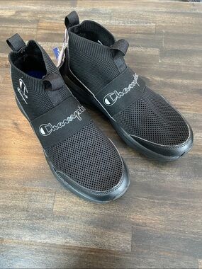 NWT Champion Legend Black High Top Slip On Sneakers Sock Shoes Womens Size 7